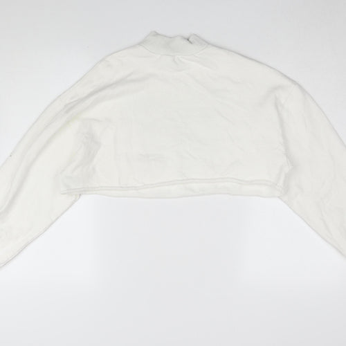 H&M Women's White Pullover Sweatshirt, Size 12
