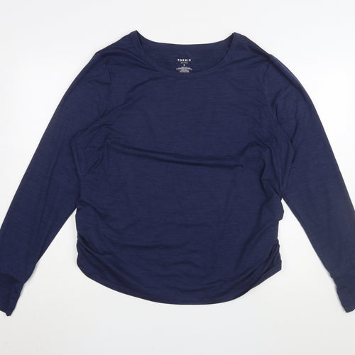 Torrid Women's Blue T-Shirt, Size 2, Long Sleeve