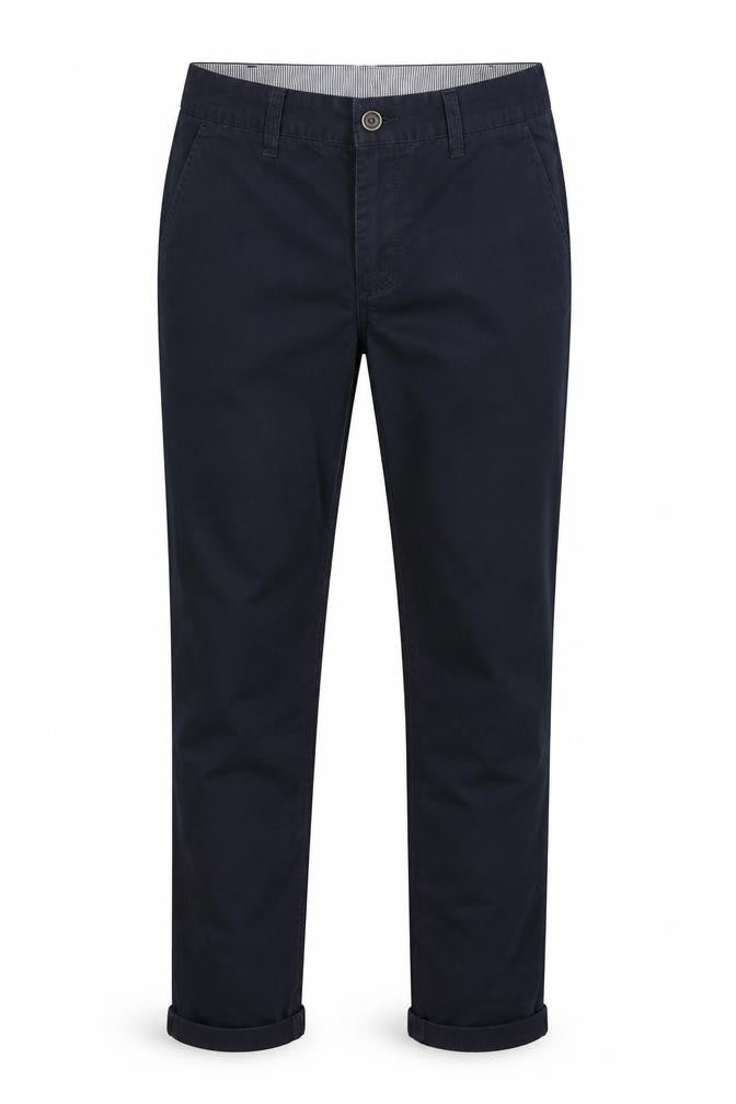 Front view of Next women’s black chino trousers, size UK 12, regular fit