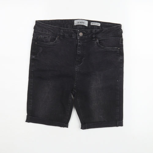 Jenna Black Bermuda Denim Shorts UK 12 Unisex Adults