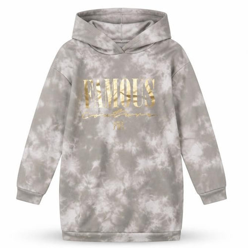River Island Girls Grey Tie-Dye Hoodie Dress 9-10 Years