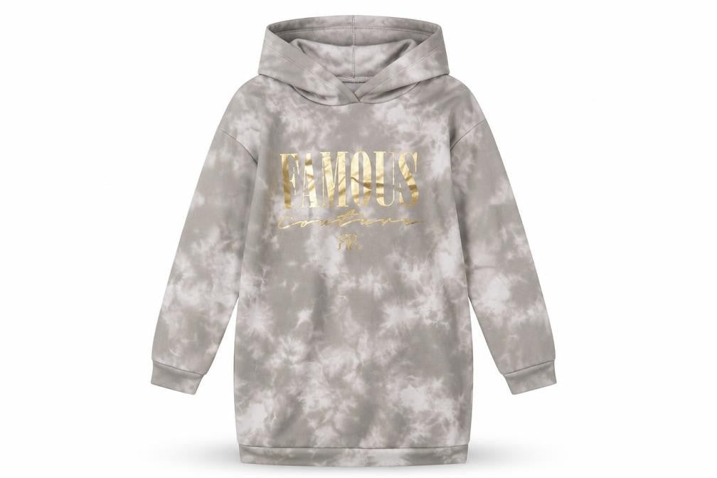 River Island Girls Grey Tie-Dye Hoodie Dress 9-10 Years