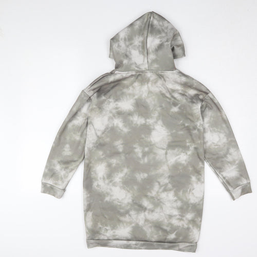 River Island Girls Grey Tie-Dye Hoodie Dress 9-10 Years