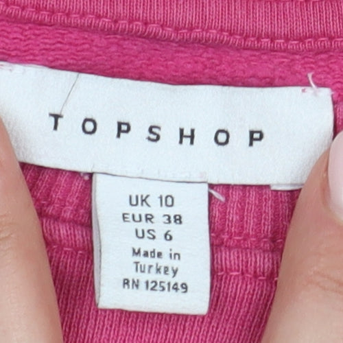 Topshop Women's Pink Sweatshirt UK 10