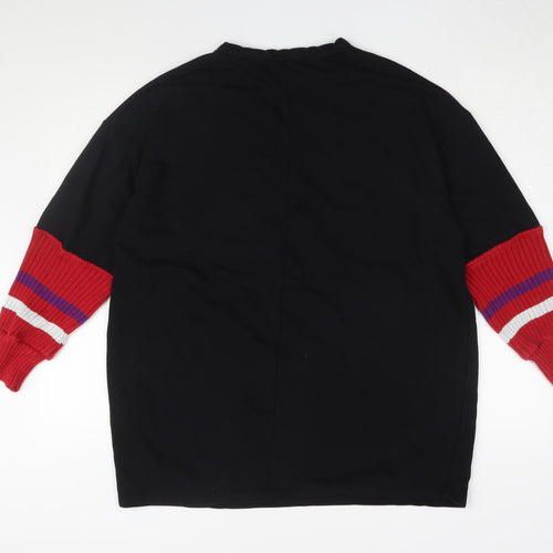 Zara Women's Black Pullover Sweatshirt S