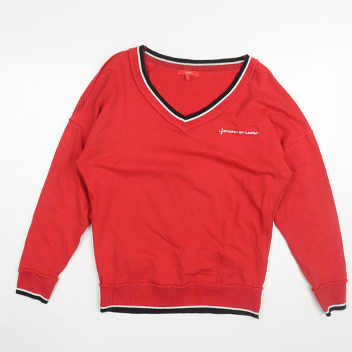 Next Women's Red V-Neck Pullover Sweatshirt Size 8
