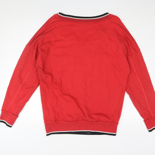 Next Women's Red V-Neck Pullover Sweatshirt Size 8