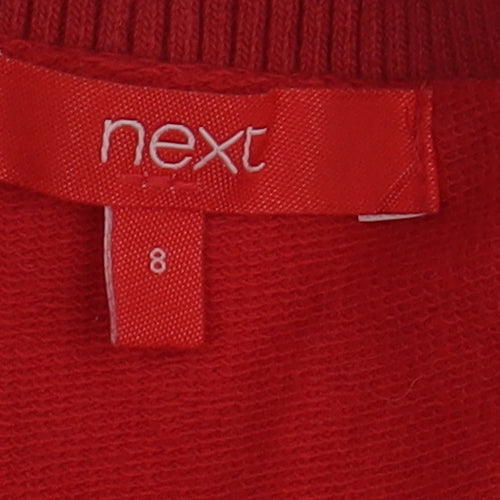 Next Women's Red V-Neck Pullover Sweatshirt Size 8