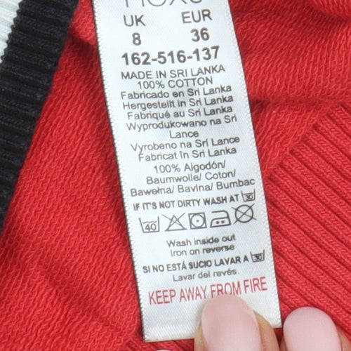 Next Women's Red V-Neck Pullover Sweatshirt Size 8