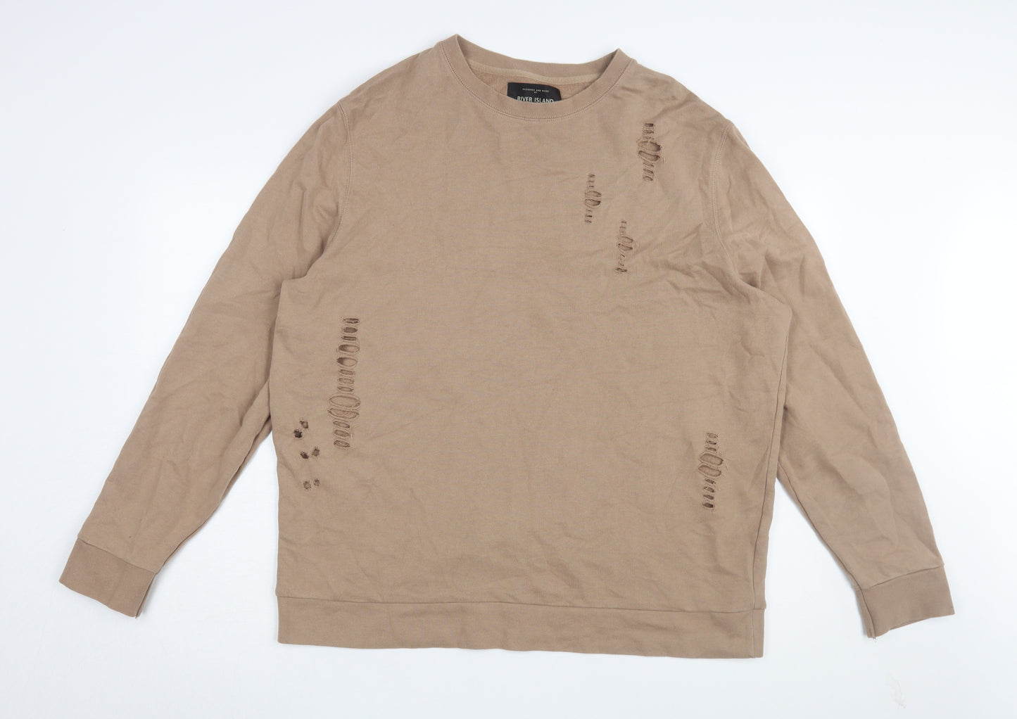 River Island Beige XL Men's Pullover Sweatshirt