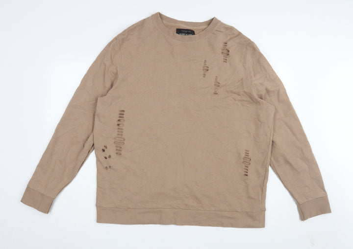 River Island Beige XL Men's Pullover Sweatshirt