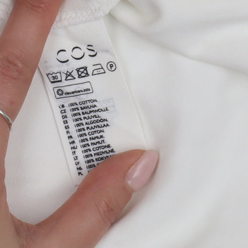 COS Women's White T-Shirt Dress Size 8 Short Sleeve