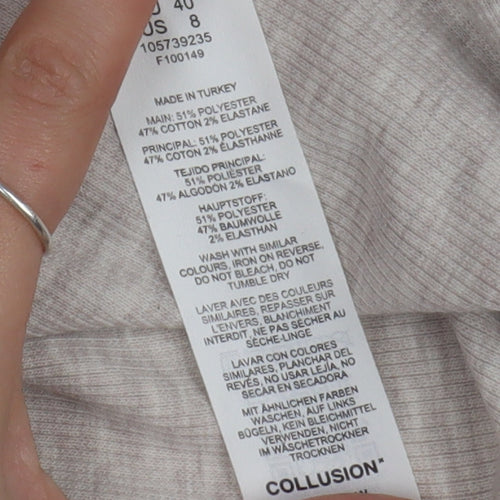 Collusion Women's Beige Midi Skirt Size 12 Pencil Style