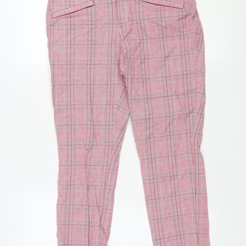 Gap Women's Pink Plaid Ankle Trousers Size 6