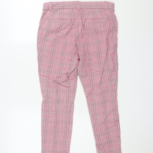 Gap Women's Pink Plaid Ankle Trousers Size 6