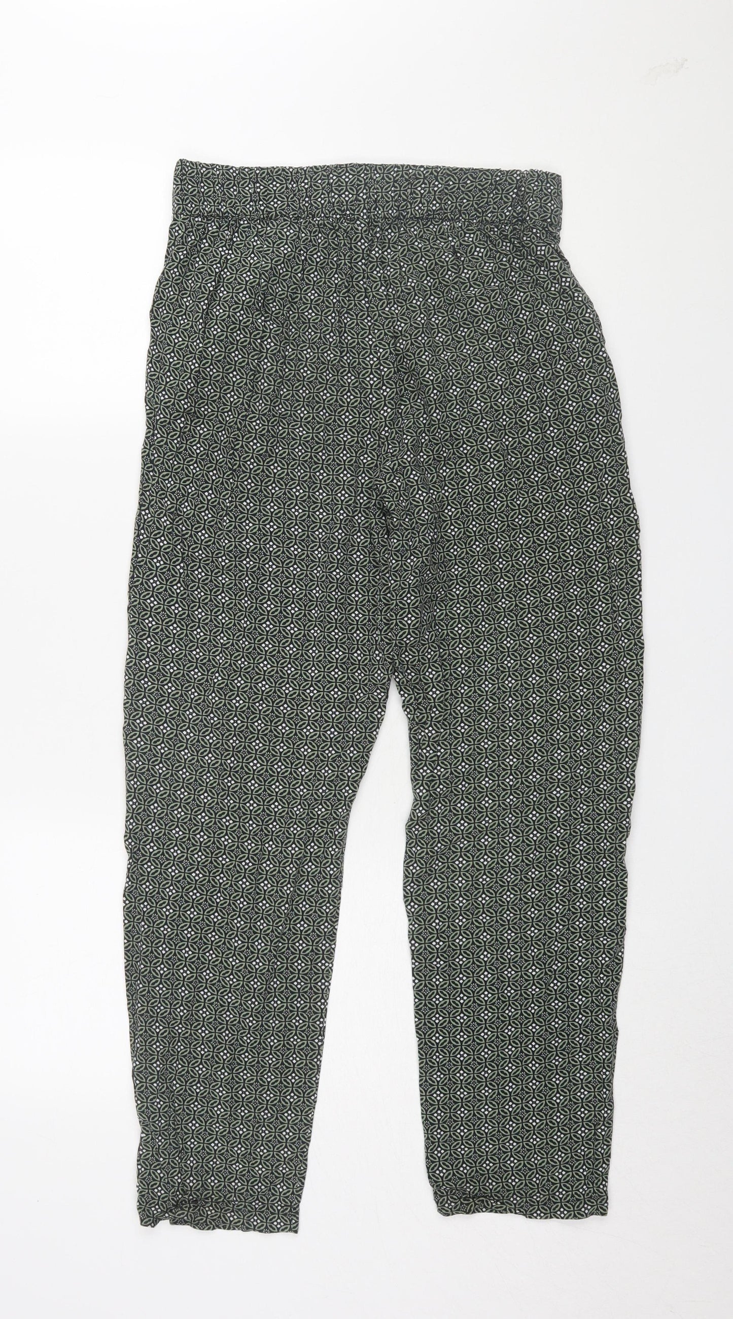 Marks and Spencer Women's Black Geometric Jogger Trousers UK 8