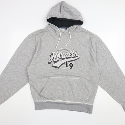Dunnes Stores Men's Grey Logo Hoodie, Medium, Pullover