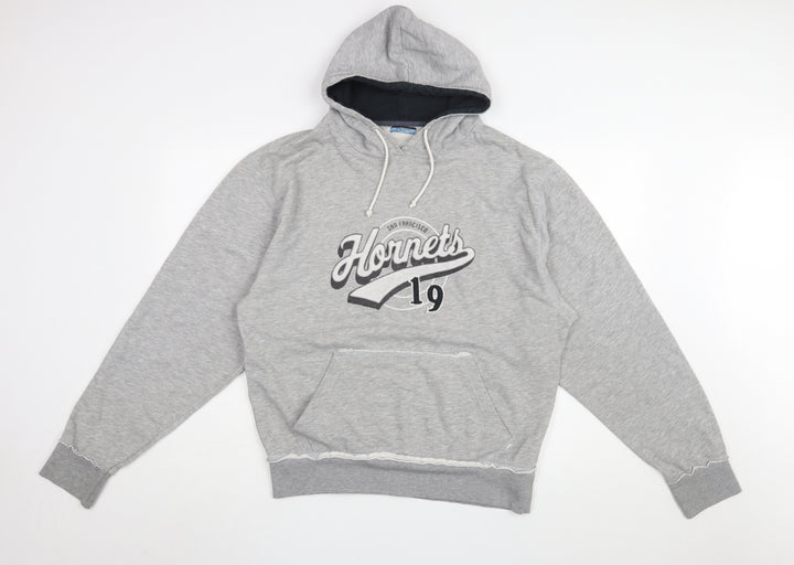 Dunnes Stores Men's Grey Logo Hoodie, Medium, Pullover
