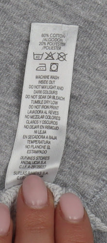 Dunnes Stores Men's Grey Logo Hoodie, Medium, Pullover