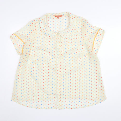 ModCloth Women's Ivory Geometric Blouse 18 Plus