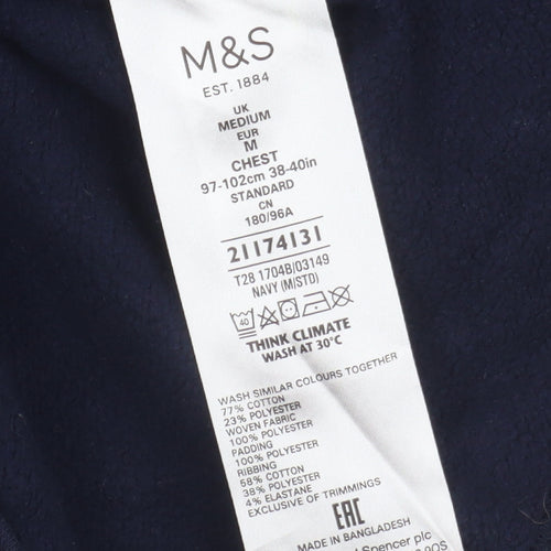 Marks and Spencer Men's Blue Medium Windbreaker Jacket