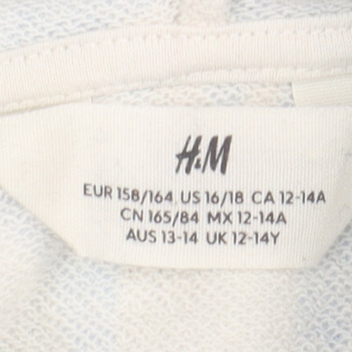 H&M Boys Blue Graphic Print Full Zip Hoodie 12-14 Years