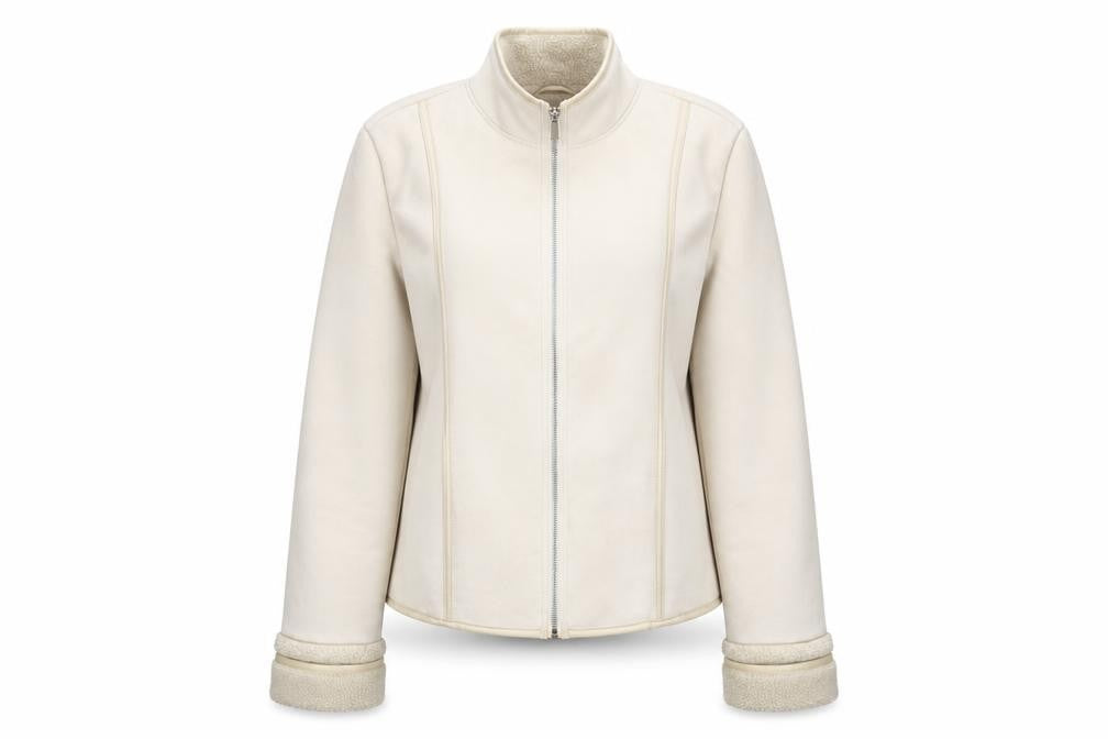 Front view of Next Women's Beige Short Basic Jacket, size 14