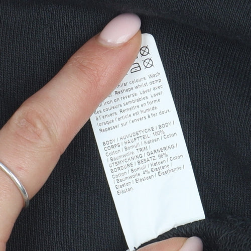 River Island Men's Black Pullover Hoodie L