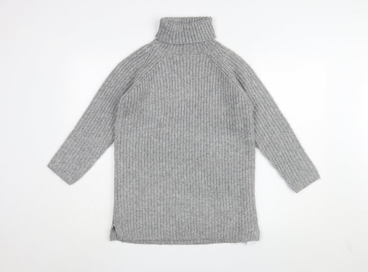 Marks and Spencer Girls Grey Knit Midi Dress 7-8 Years