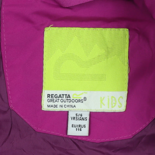 Regatta Girls Purple Waterproof Jacket 5-6 Yrs