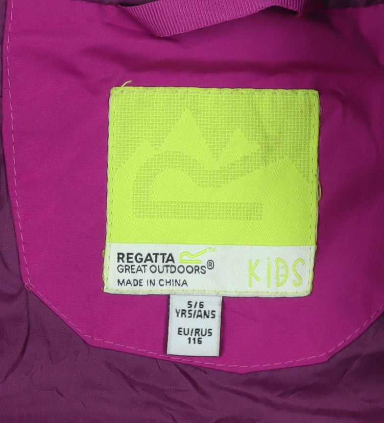Regatta Girls Purple Waterproof Jacket 5-6 Yrs
