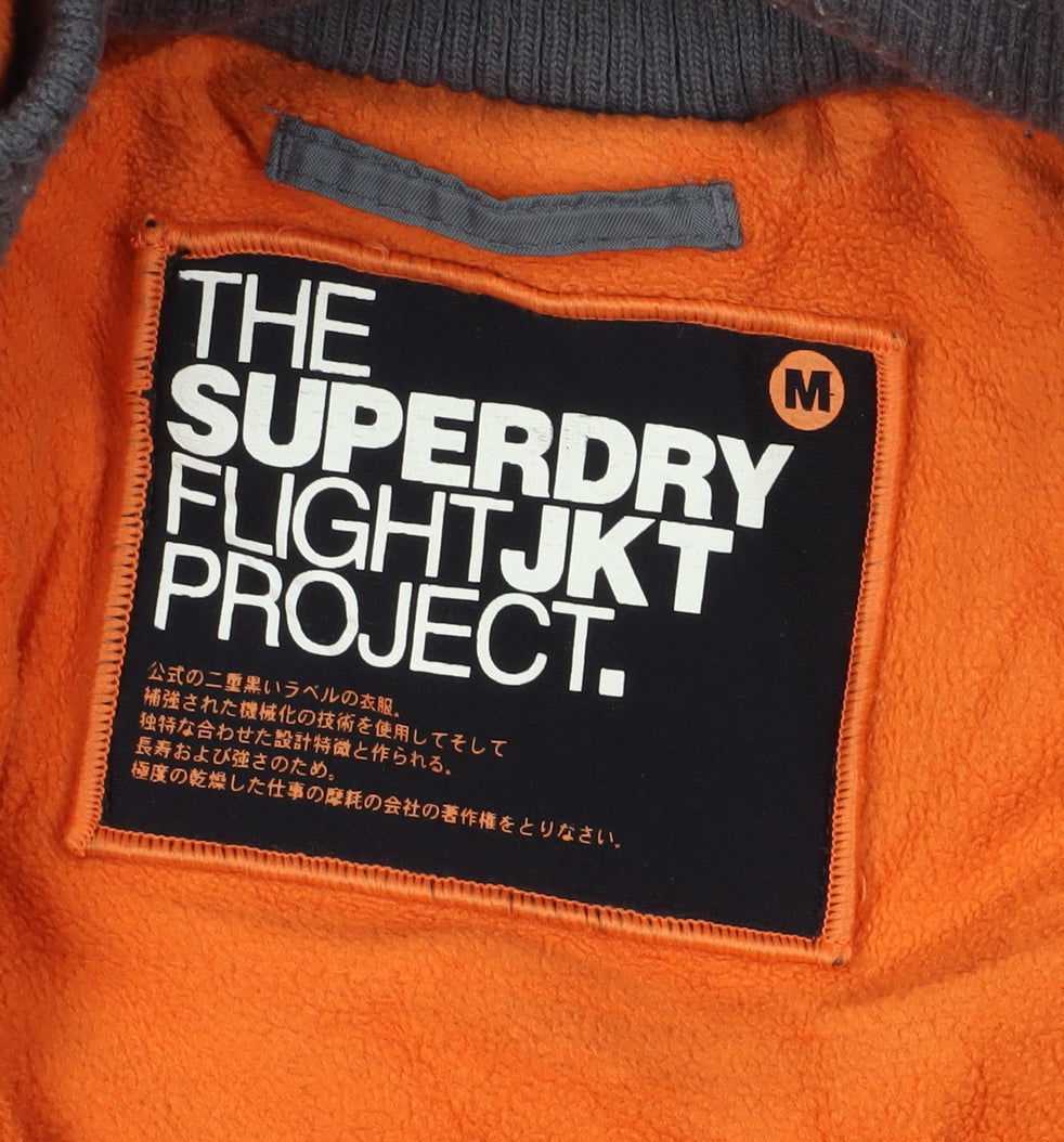 Superdry Men's Grey Parka Jacket M Padded Fur Hood