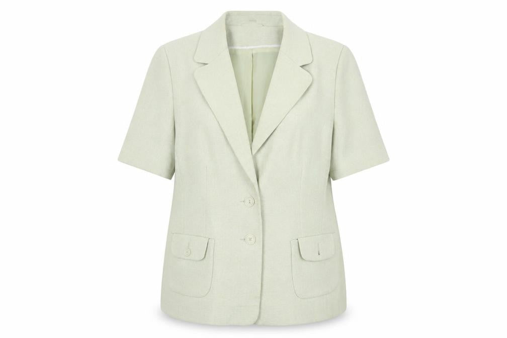 Front view of Klass Collection Ivory Women's Blazer, size 18
