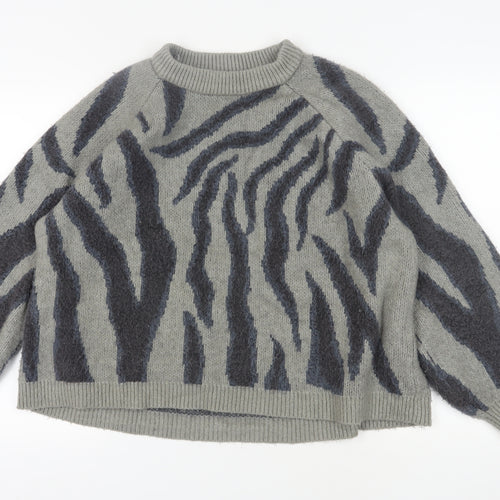 University Club Women's Grey 2XL Zebra Jumper