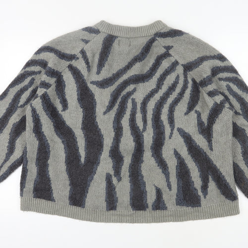 University Club Women's Grey 2XL Zebra Jumper