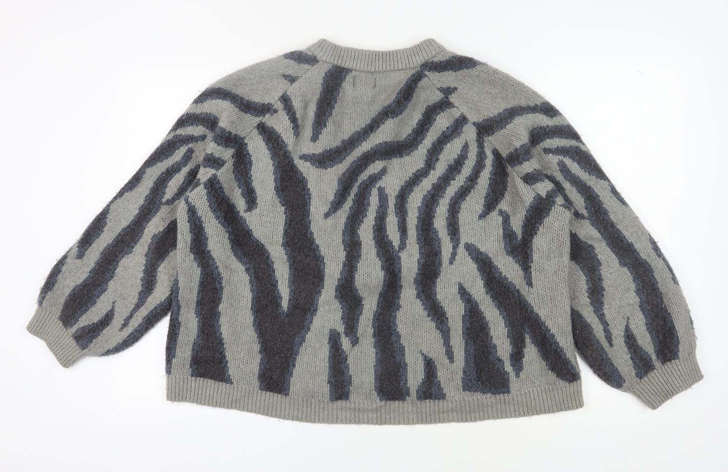 University Club Women's Grey 2XL Zebra Jumper