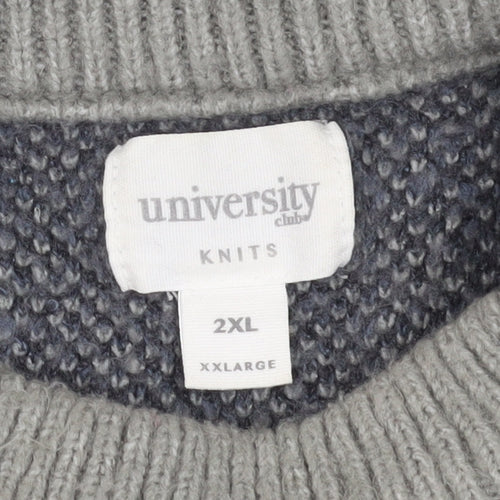University Club Women's Grey 2XL Zebra Jumper