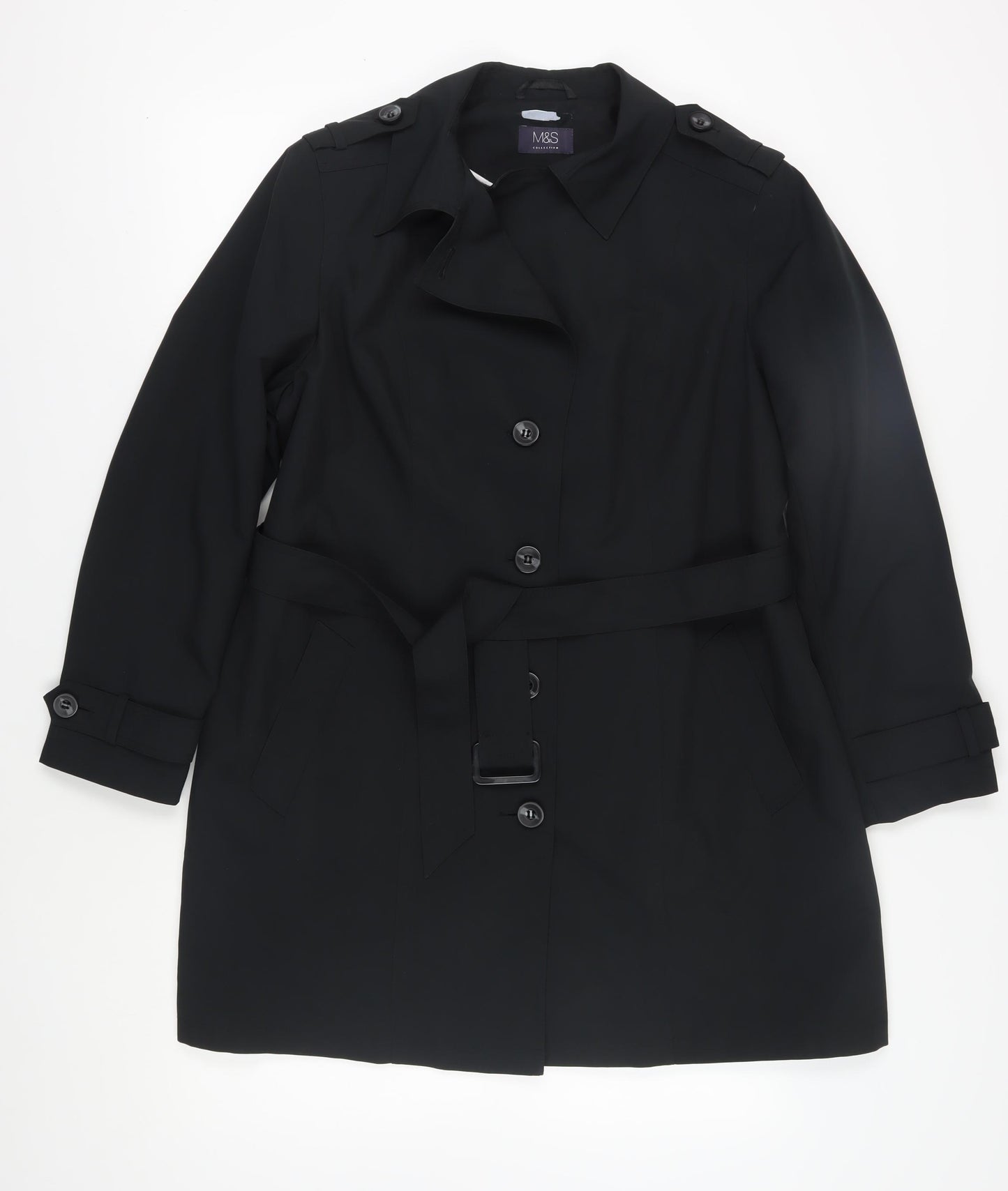 Marks and Spencer Women's Black Trench Coat Size 20