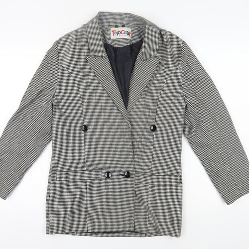 TopCoat Women's Black Houndstooth Blazer Size 10