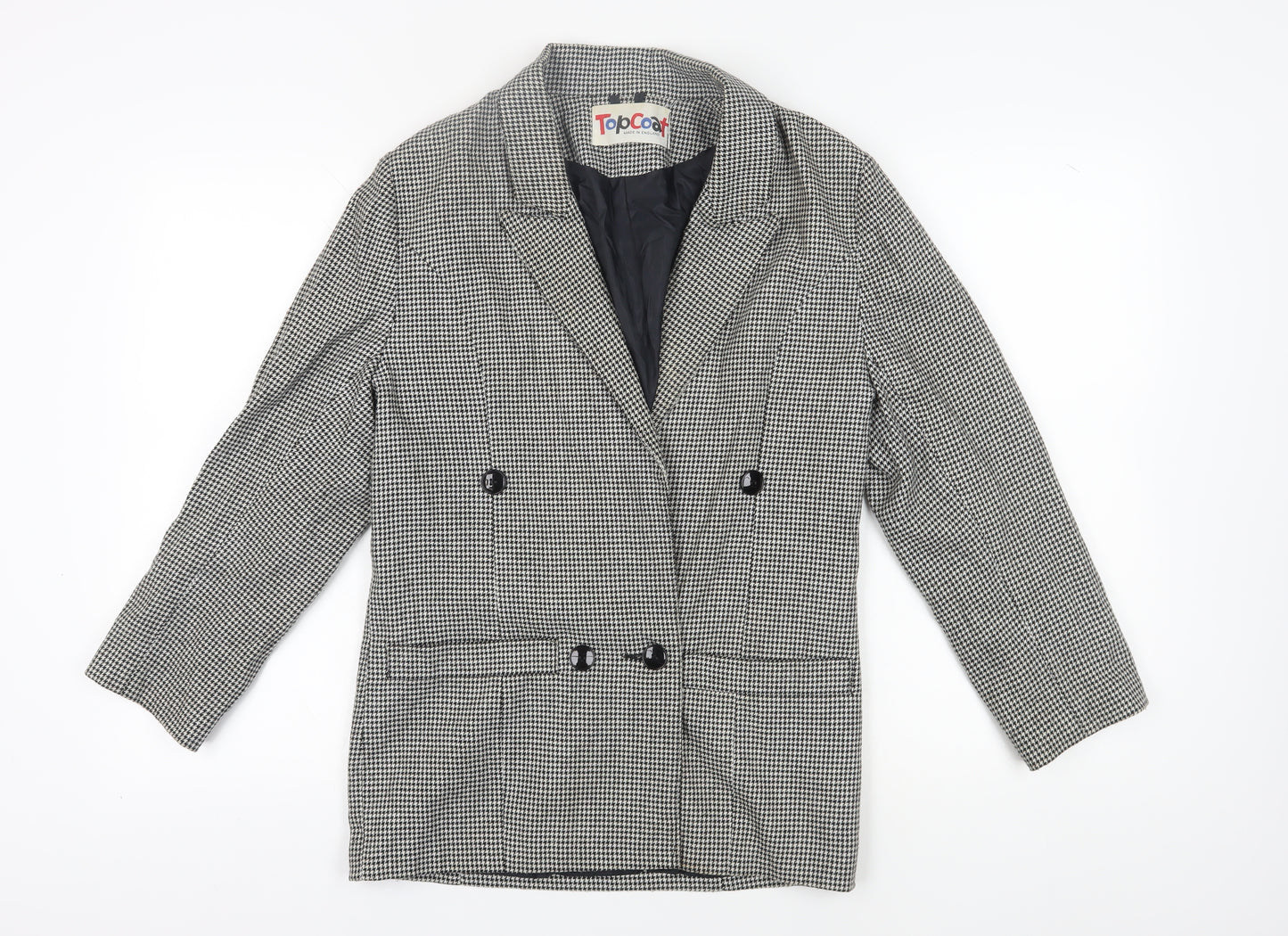 TopCoat Women's Black Houndstooth Blazer Size 10