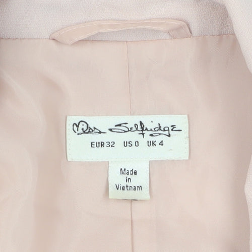 Miss Selfridge Women's Pink Suit Jacket Size 4