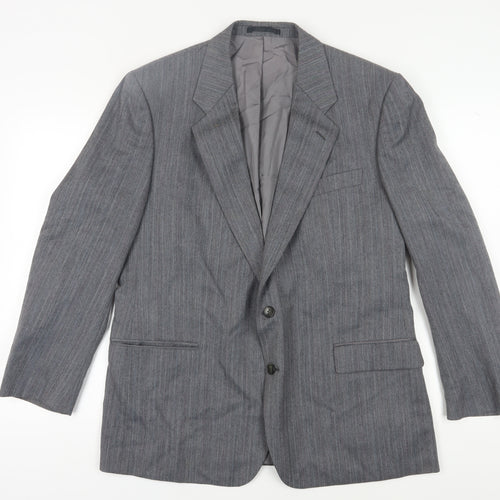 St Michael Men's Grey Striped Blazer, Size 44R, Classic Style