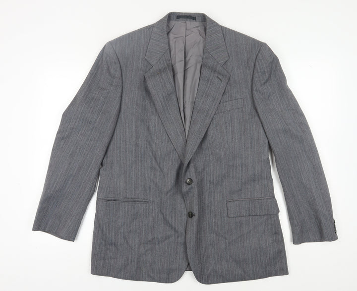 St Michael Men's Grey Striped Blazer, Size 44R, Classic Style