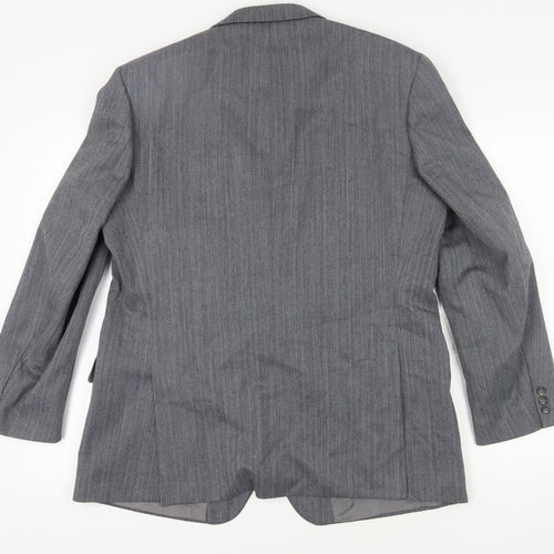 St Michael Men's Grey Striped Blazer, Size 44R, Classic Style