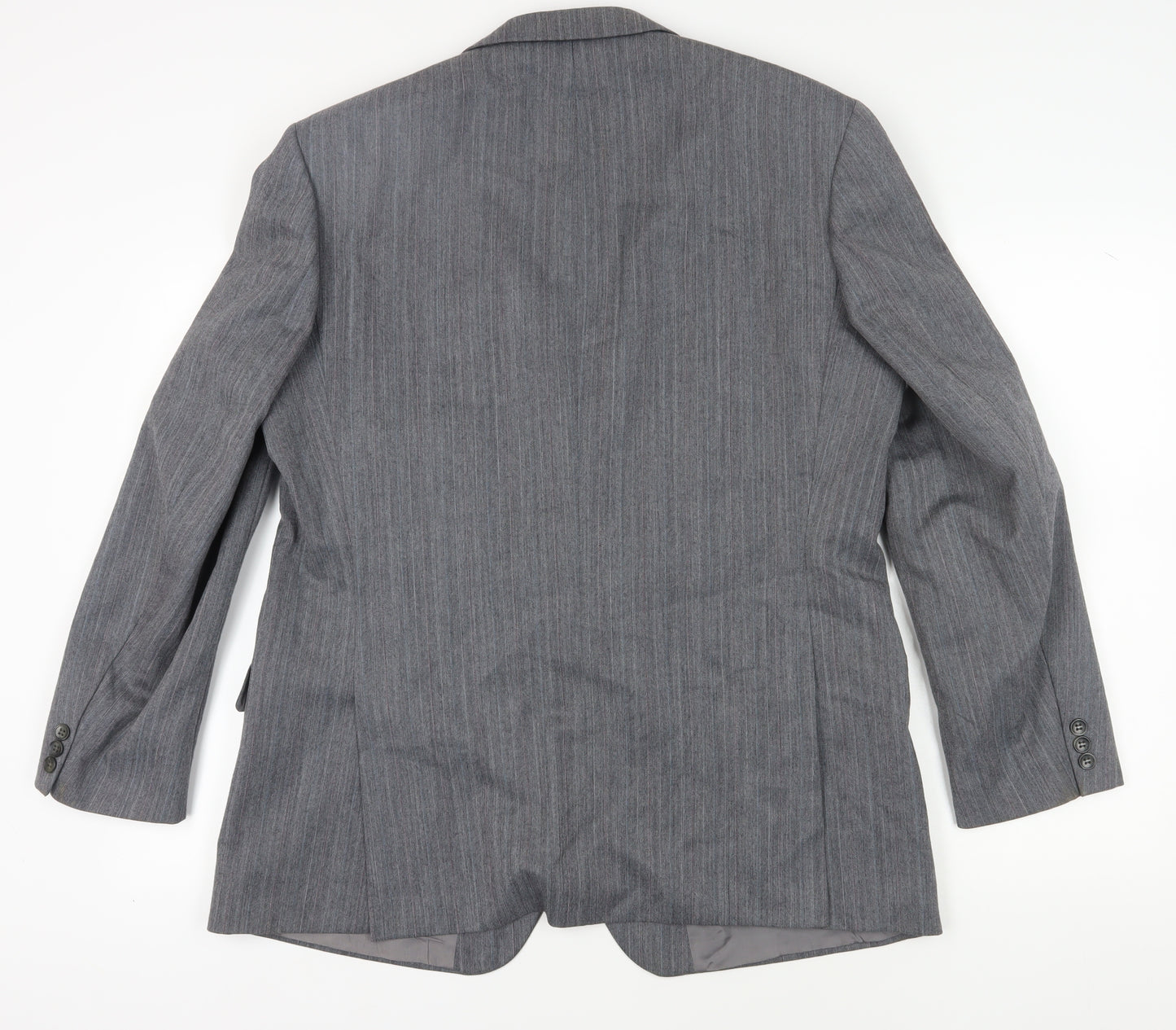 St Michael Men's Grey Striped Blazer, Size 44R, Classic Style