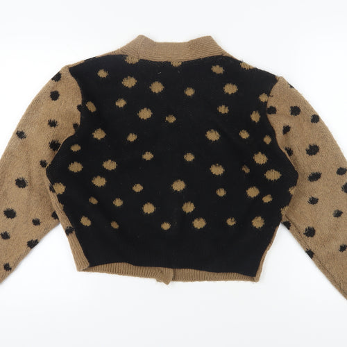 Topshop Women's Brown Polka Dot Cardigan Size S