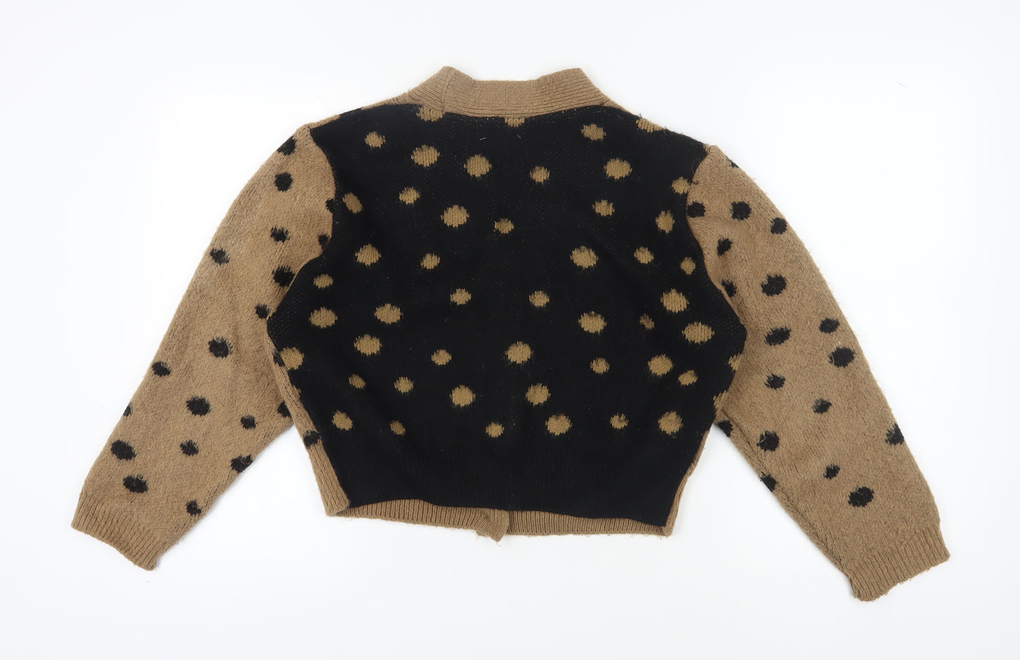 Topshop Women's Brown Polka Dot Cardigan Size S