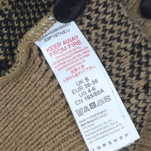 Topshop Women's Brown Polka Dot Cardigan Size S