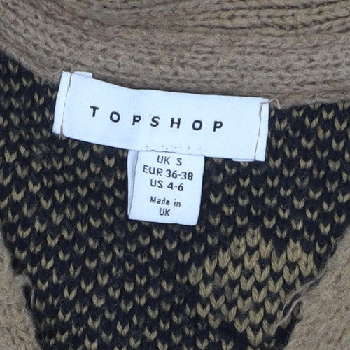 Topshop Women's Brown Polka Dot Cardigan Size S