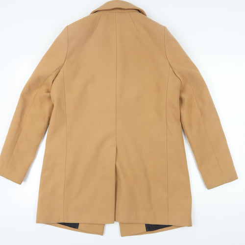 ASOS Women's Beige Coat Size 12 with Zipped Pockets